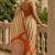 Orange pure georgette leheriya ready to wear saree