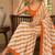 Orange pure georgette leheriya ready to wear saree