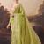 Pure silk polka dot and floral printed aari work pre-draped saree
