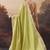 Pure silk polka dot and floral printed aari work pre-draped saree