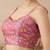 Pure silk polka dot and floral printed aari work pre-draped saree