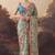 Pure silk kalamkari printed aari work pre-draped saree