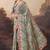 Pure silk kalamkari printed aari work pre-draped saree