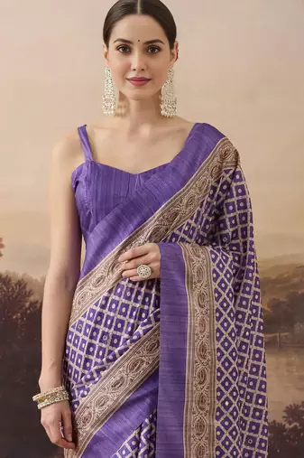 Pure silk checks printed ari work pre-draped saree