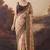 Pure silk geometric floral printed aari work pre-draped saree