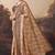 Pure silk geometric floral printed aari work pre-draped saree