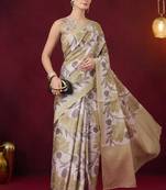Floral printed art silk ready to wear saree