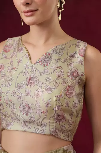 Floral printed art silk ready to wear saree