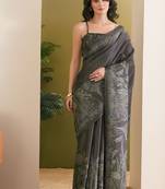 Floral printed art silk ready to wear saree