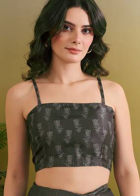 Floral printed art silk ready to wear saree 4
