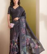 Floral printed silk blend ready to wear saree