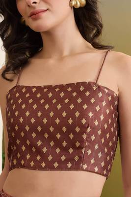 Kalamkari printed silk blend ready to wear saree 4