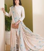 Floral printed silk blend ready to wear saree