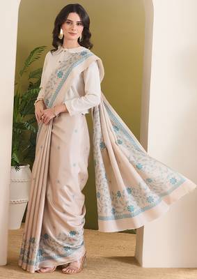 Floral printed silk blend ready to wear saree 2