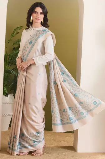 Floral printed silk blend ready to wear saree