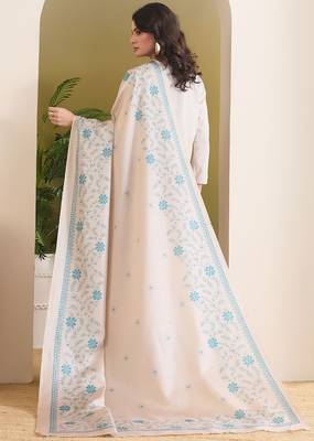 Floral printed silk blend ready to wear saree 3