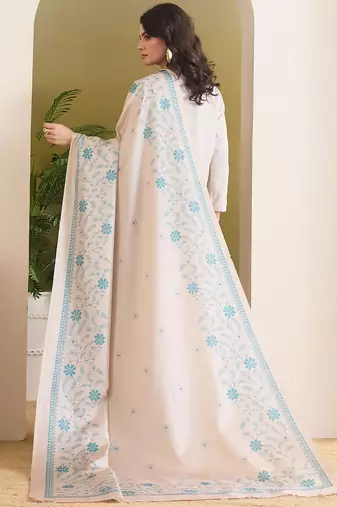 Floral printed silk blend ready to wear saree