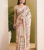 Floral printed silk blend ready to wear saree