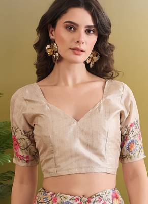 Floral printed silk blend ready to wear saree 4