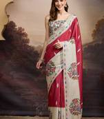 Floral printed silk blend ready to wear saree