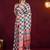 Checked printed satin ready to wear saree