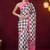 Checked printed satin ready to wear saree