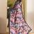 Satin quirky printed pre-draped saree