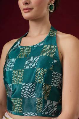 Floral printed satin ready to wear saree 4