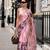Abstract printed satin ready to wear saree