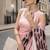 Abstract printed satin ready to wear saree