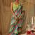 Floral striped print satin ready to wear saree