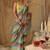Floral striped print satin ready to wear saree