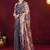 Satin quirky striped printed pre-draped saree