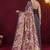 Satin quirky striped printed pre-draped saree