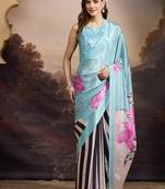 Floral printed satin ready to wear saree