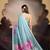 Floral printed satin ready to wear saree