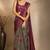 Floral striped print satin ready to wear saree