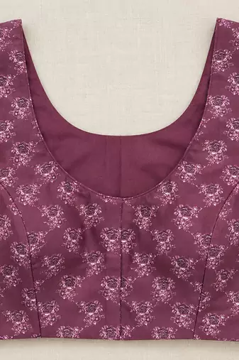 Floral striped print satin ready to wear saree