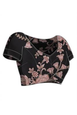 Pure crepe floral printed ari work pre-draped saree 4