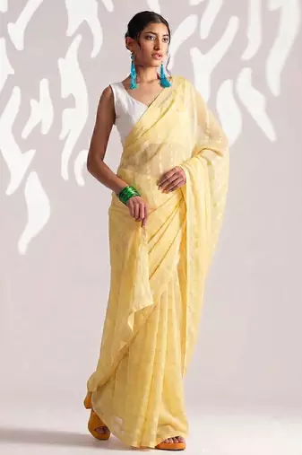 Solid pure chiffon ready to wear saree