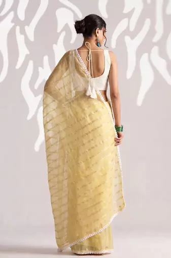 Solid pure chiffon ready to wear saree