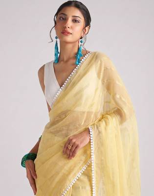Solid pure chiffon ready to wear saree 4