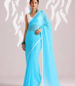 Solid pure chiffon ready to wear saree
