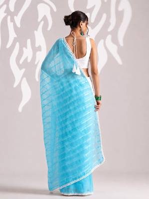 Solid pure chiffon ready to wear saree 2