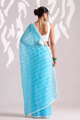 Solid pure chiffon ready to wear saree