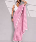 Solid pure chiffon ready to wear saree