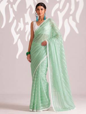 Solid pure chiffon ready to wear saree 1