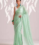 Solid pure chiffon ready to wear saree