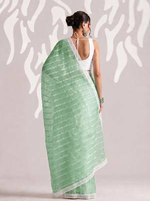 Solid pure chiffon ready to wear saree 3