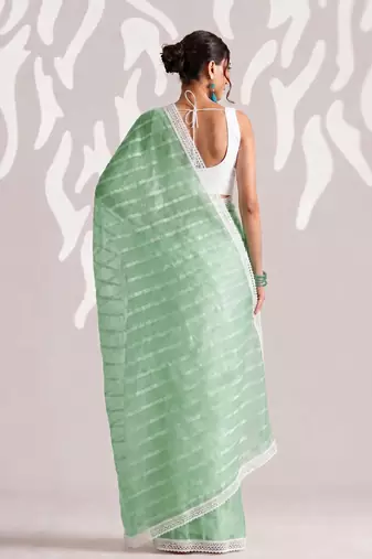 Solid pure chiffon ready to wear saree